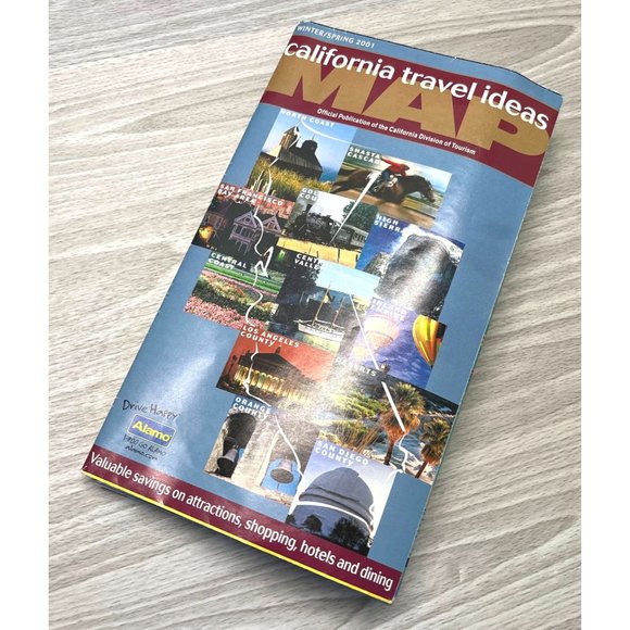 2001 California Travel Ideas Map Official Tourism Fold Out Map - Picture 1 of 15